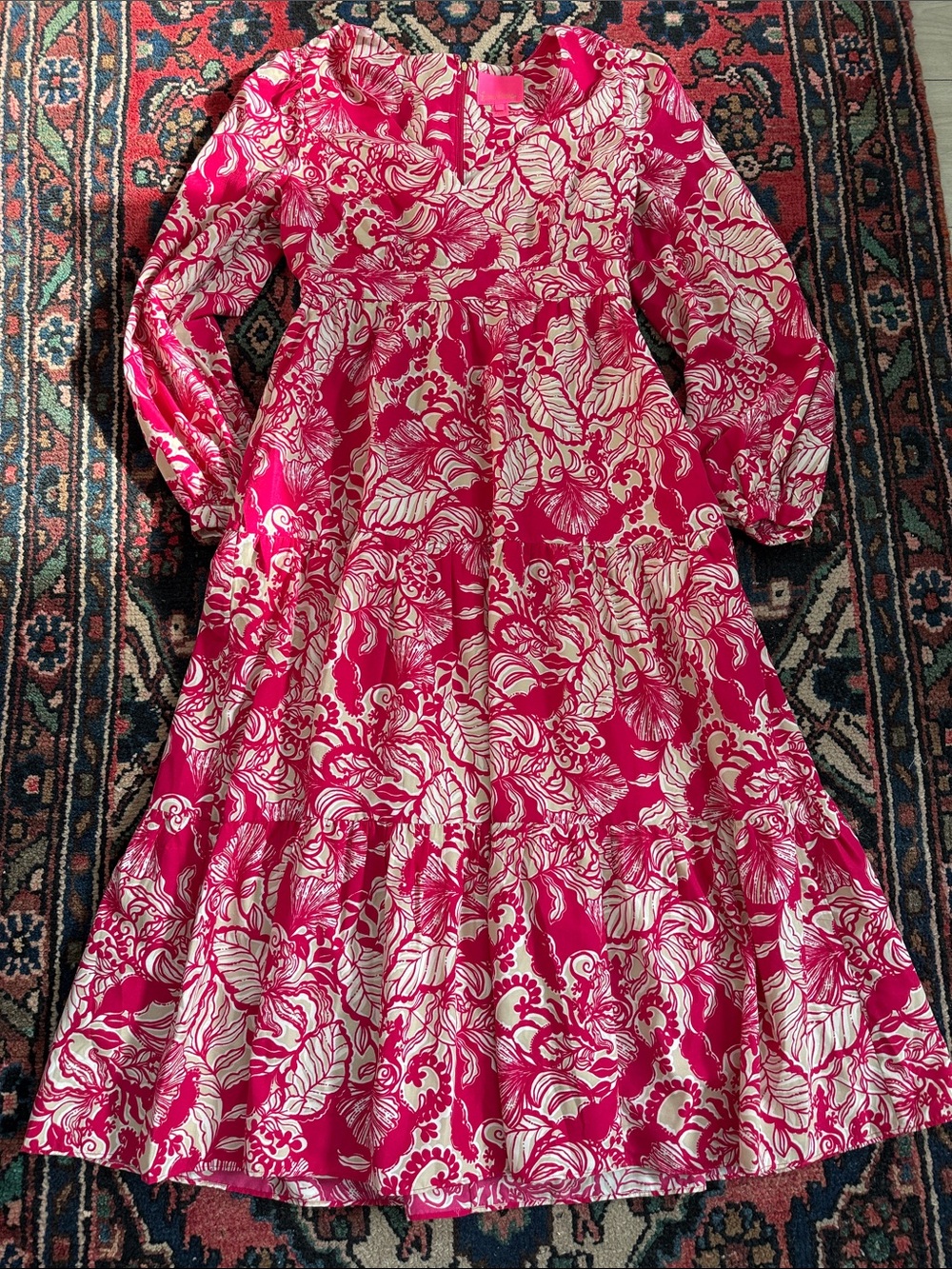 Lilly Pulitzer Dark Pink Floral Maxi Dress